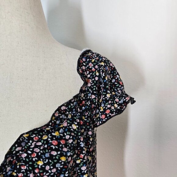 BP NORDSTROM Floral Print Ruffle Trim Mini Dress With Sweetheart Neck Sz L  NEW - Picture 4 of 10